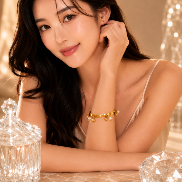 Pearl Drop Luxe Cuff Bracelet