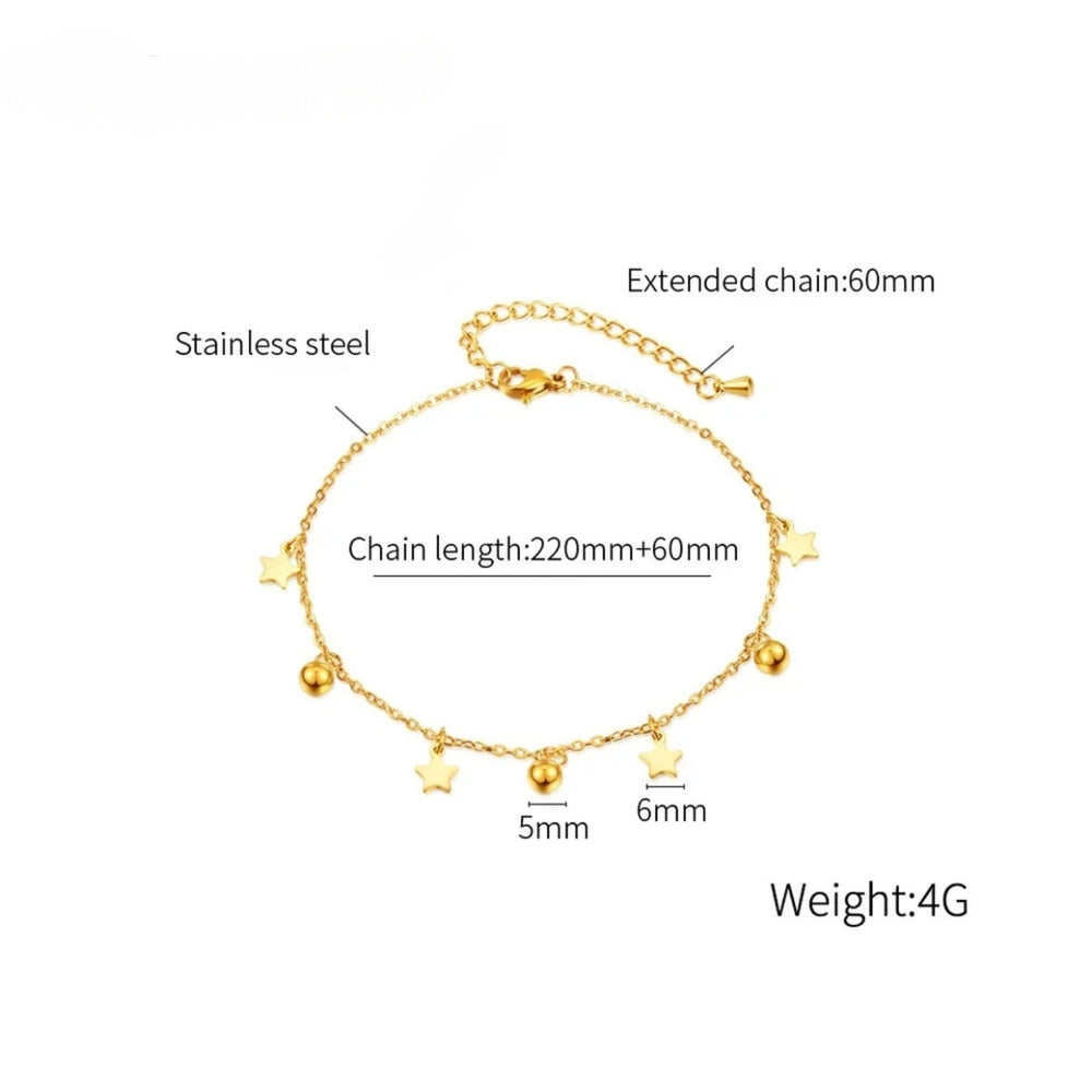 Star & Bell Charm Anklet