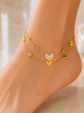 Double Heart Layered Anklet