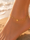 Heart Bead Layer Anklet