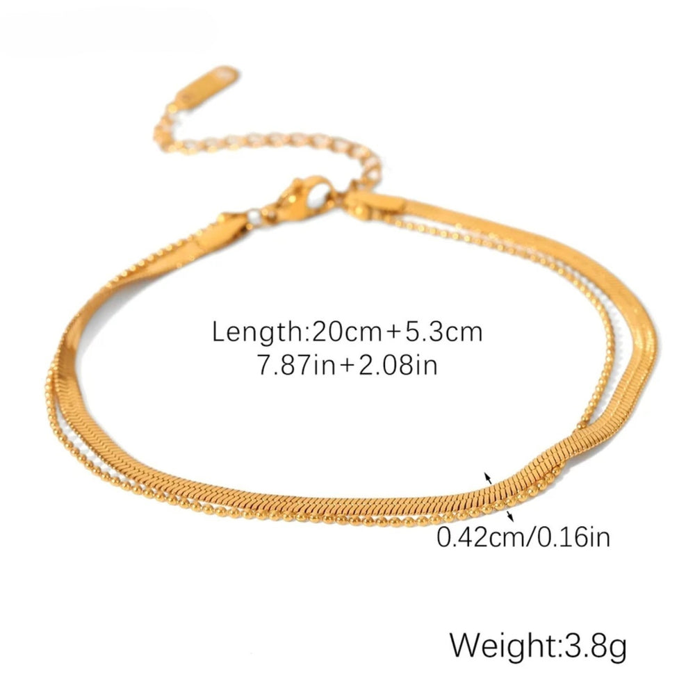 Gold Double Chain Anklet