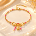 Pink Charm Double Chain Bracelet