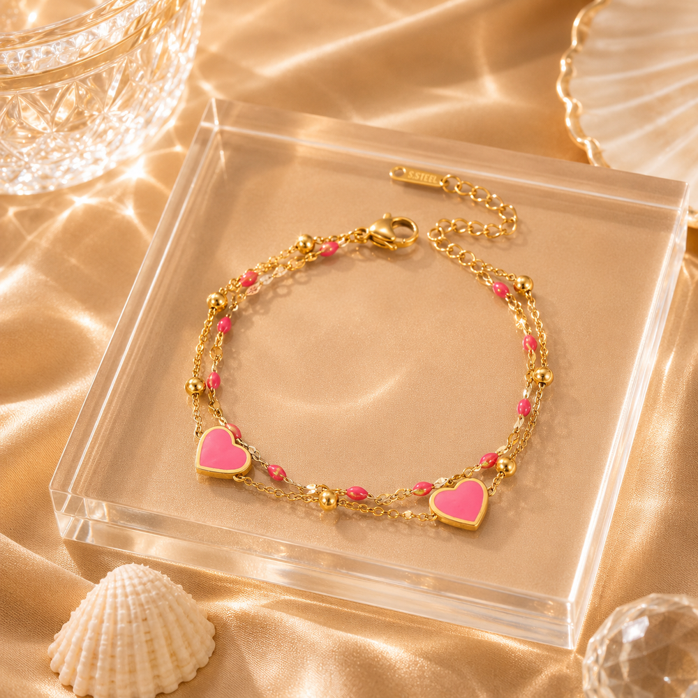 Sweetheart Pink Layer Bracelet