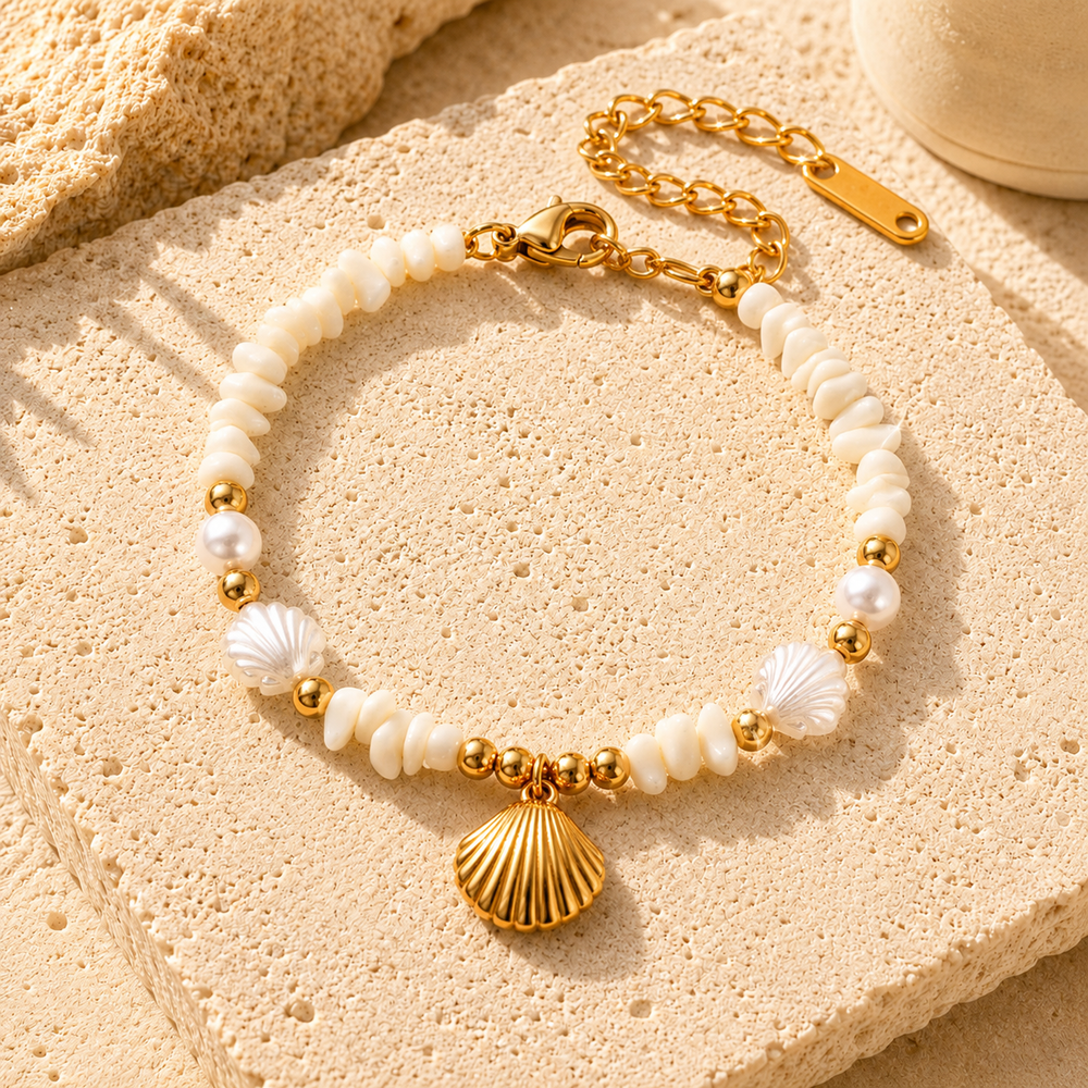Coastal Pearl Shell Bracelet