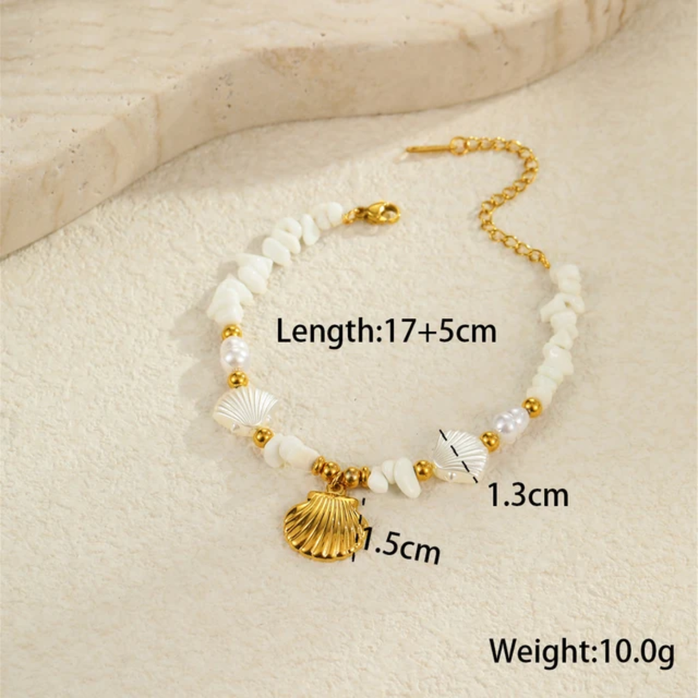 Coastal Pearl Shell Bracelet