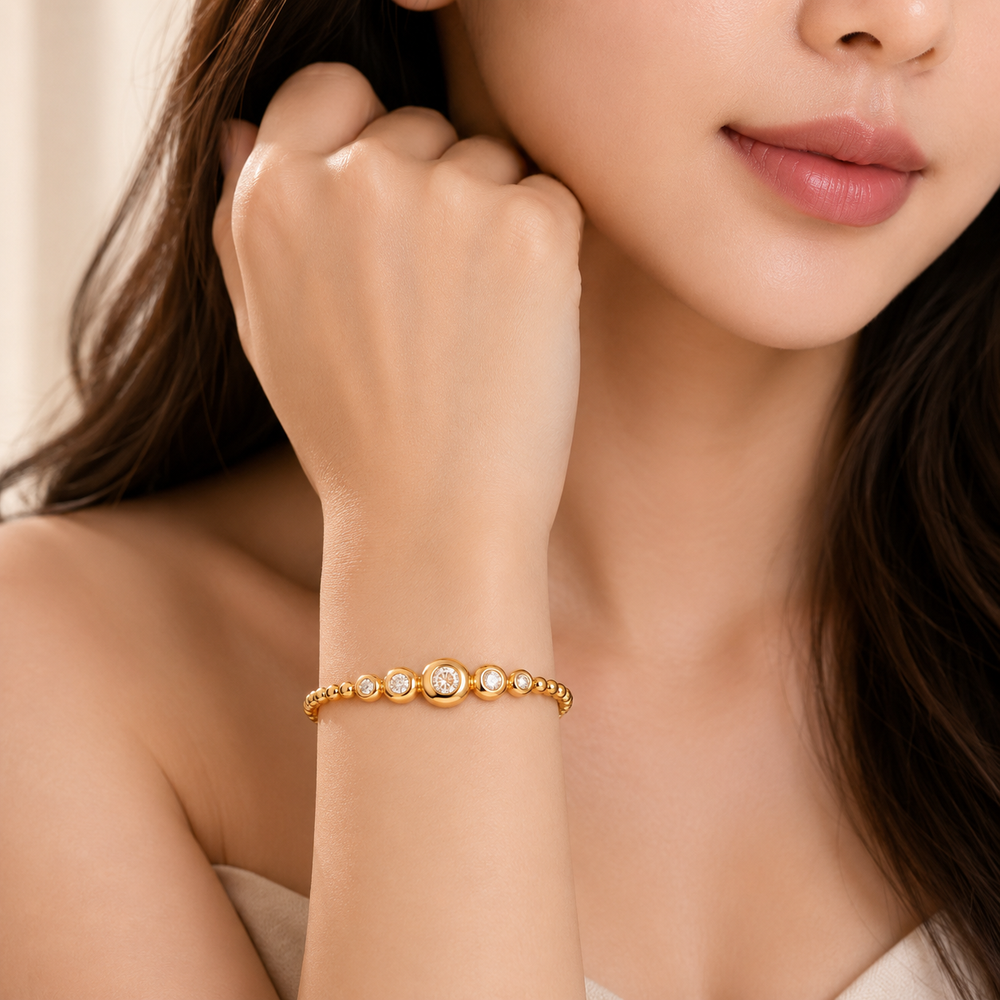 Celestial Crystal Bead Bracelet