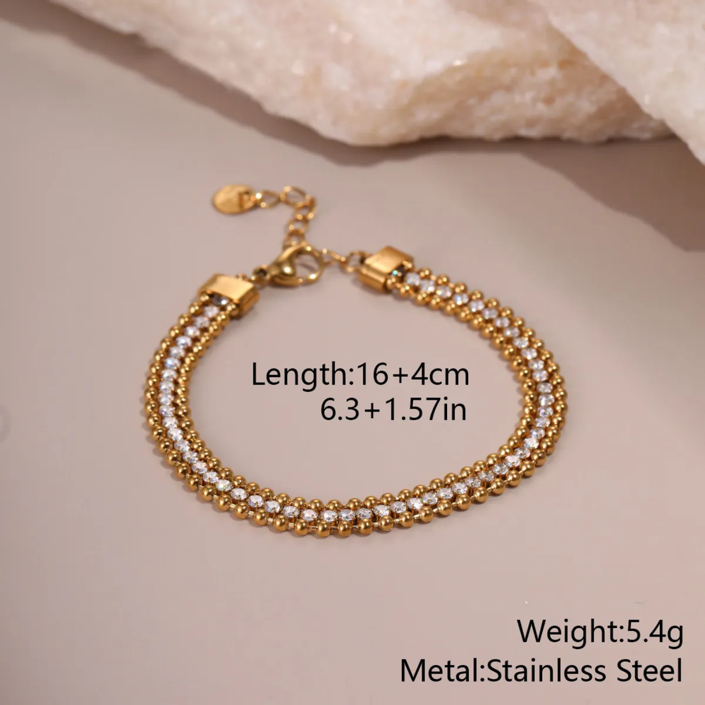 Luxe Crystal Tennis Bracelet Gold