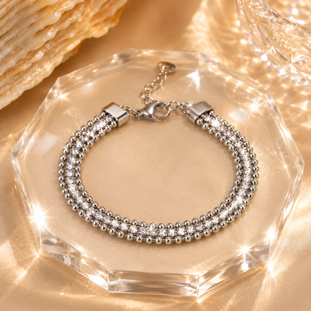 Crystal Tennis Bracelet Silver