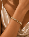 Gold Crystal Double Tennis Bracelet