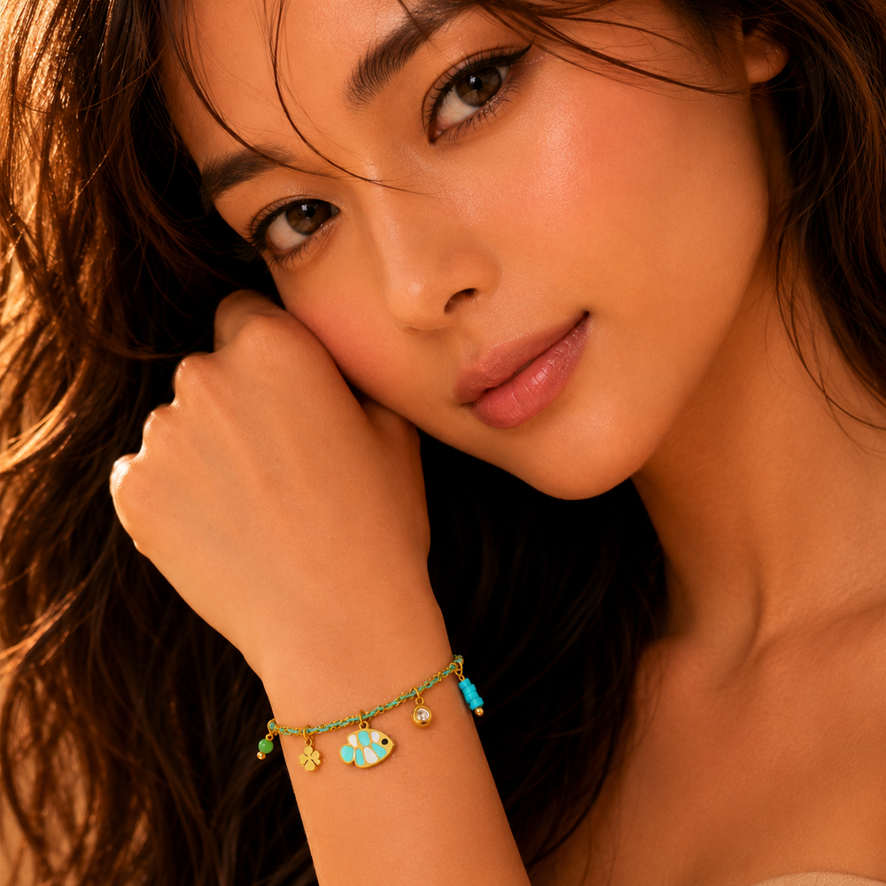 Azure Lucky Fish Charm Bracelet