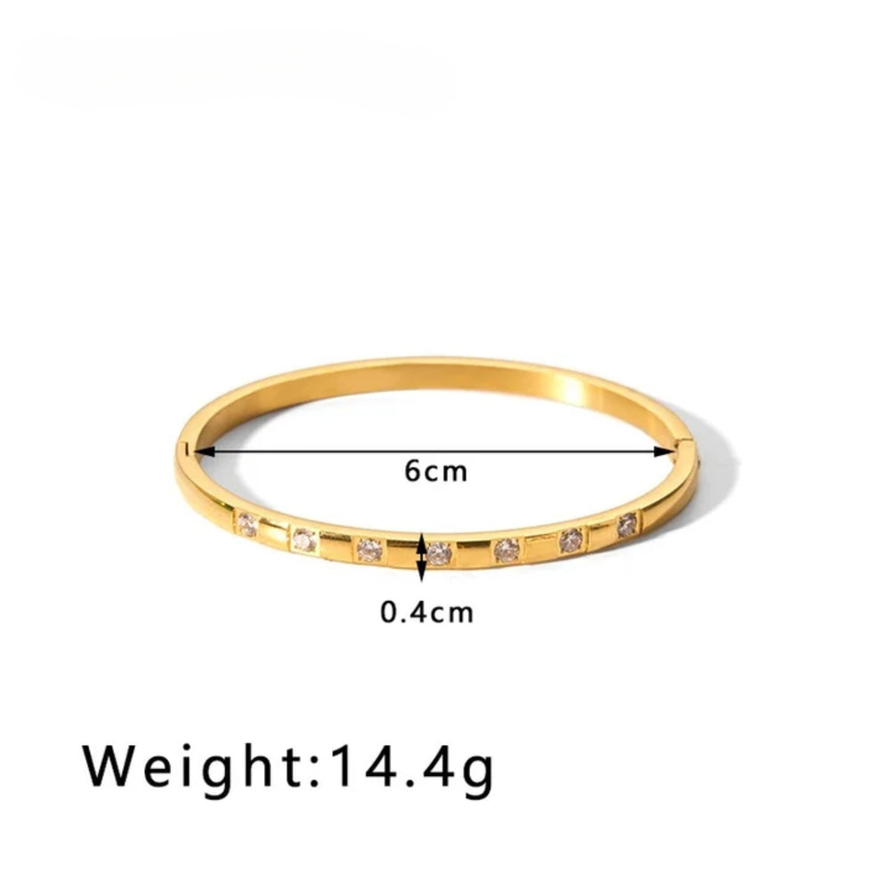 Celeste Crystal Bangle - Gold