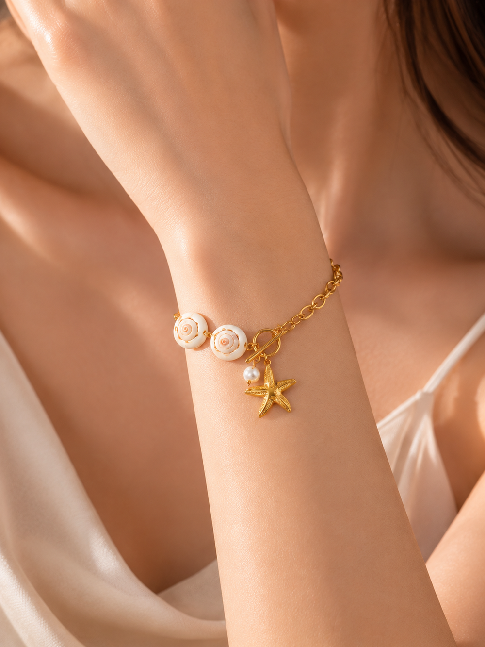 Ocean Star Shell Charm Bracelet