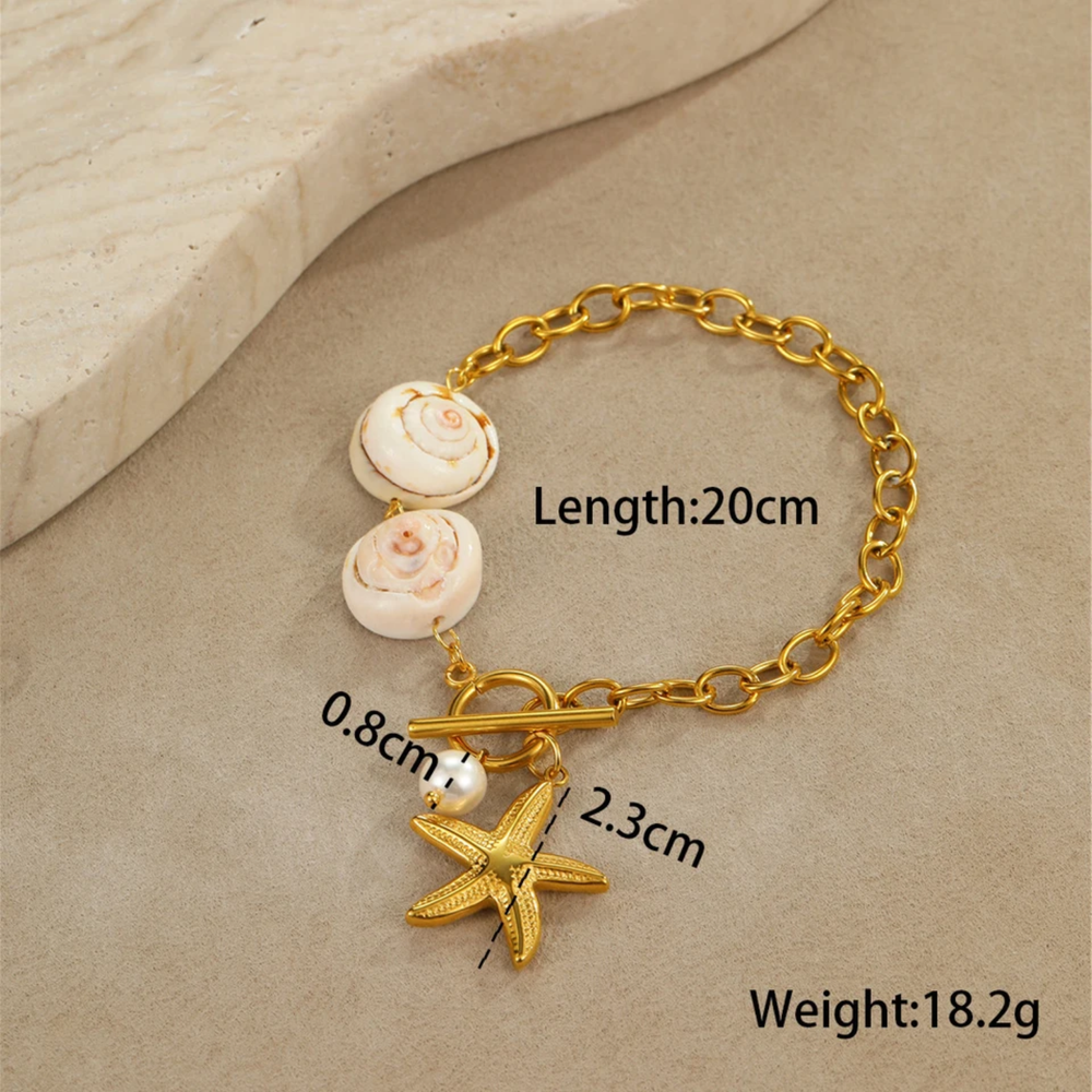 Ocean Star Shell Charm Bracelet