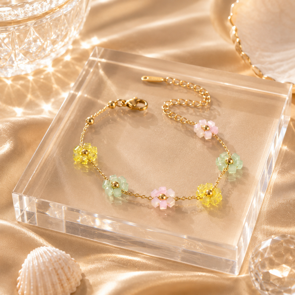 Pastel Blossom Beaded Bracelet