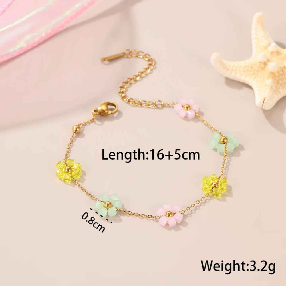 Pastel Blossom Beaded Bracelet