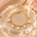 Pearl Daisy Charm Bracelet