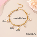 Pearl Daisy Charm Bracelet