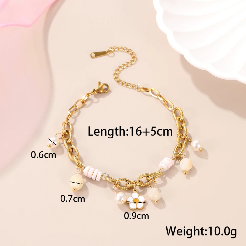 Pearl Bloom Charm Bracelet
