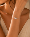 Twin Pearl Open Bracelet