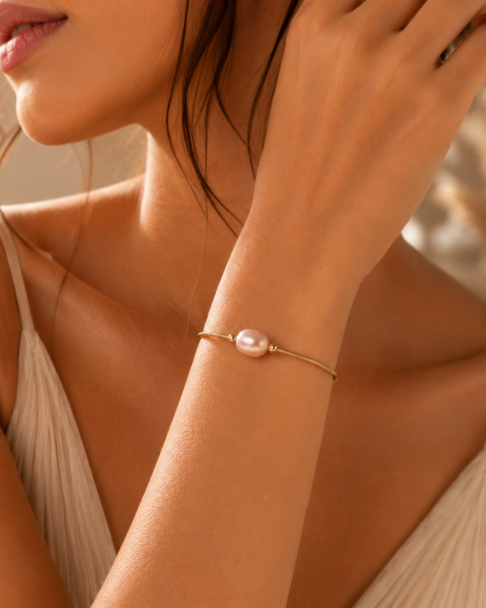 Rosé Pearl Cuff Bracelet