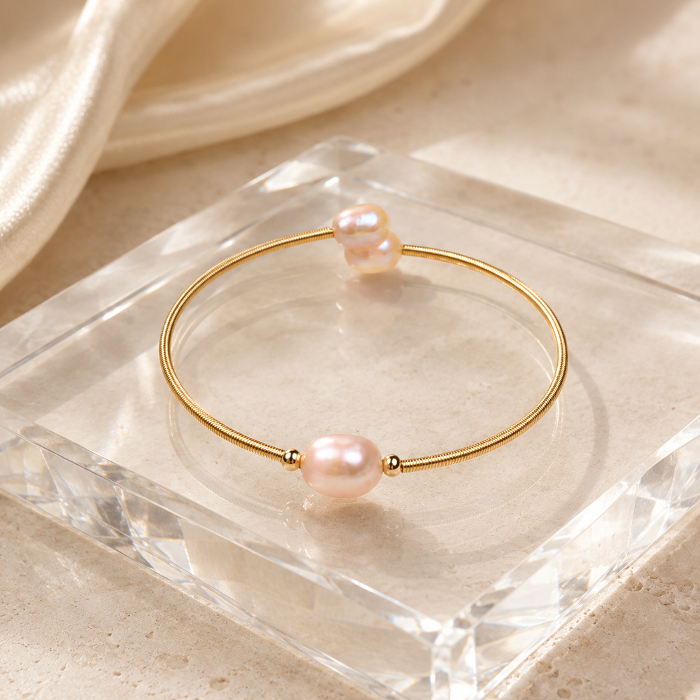 Rosé Pearl Cuff Bracelet