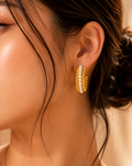 Élise Pearl Rope Hoop Earrings
