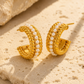 Élise Pearl Rope Hoop Earrings