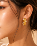 Celeste Pearl Dome Hoop Earrings