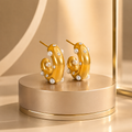 Celeste Pearl Dome Hoop Earrings