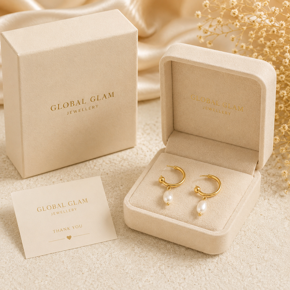 Aurora Pearl Hoop Earrings