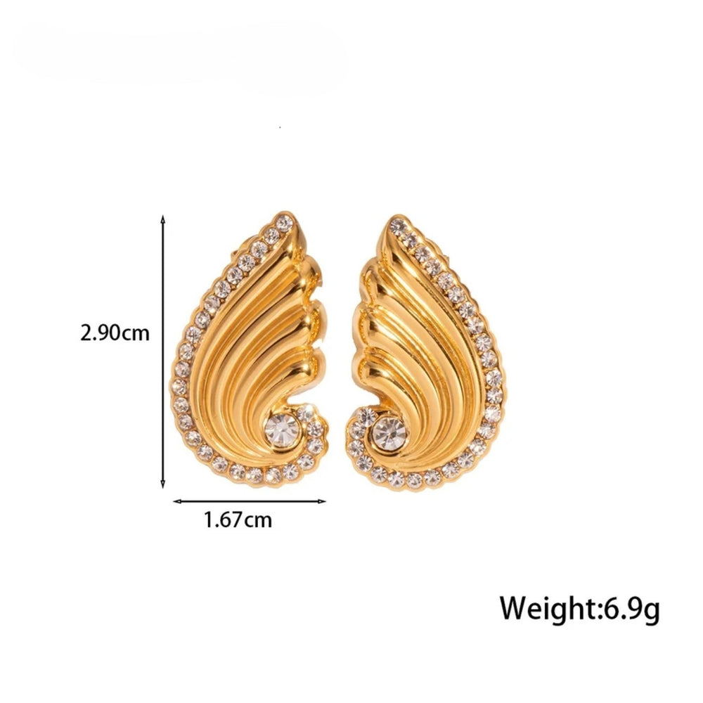 Celeste Crystal Wing Earrings – Gold