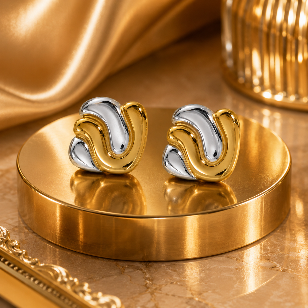 Dual Flow Statement Earrings