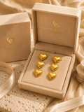 Golden Heart Cascade Earrings