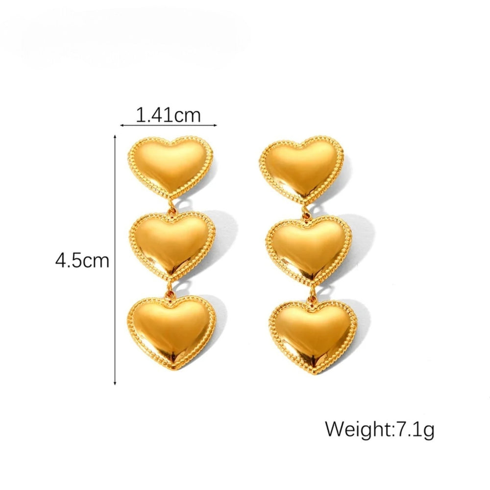 Golden Heart Cascade Earrings