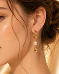 Pearl Drop Luxe Hoop Earrings