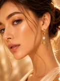 Pearl Drop Luxe Hoop Earrings