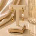 Pearl Drop Luxe Hoop Earrings