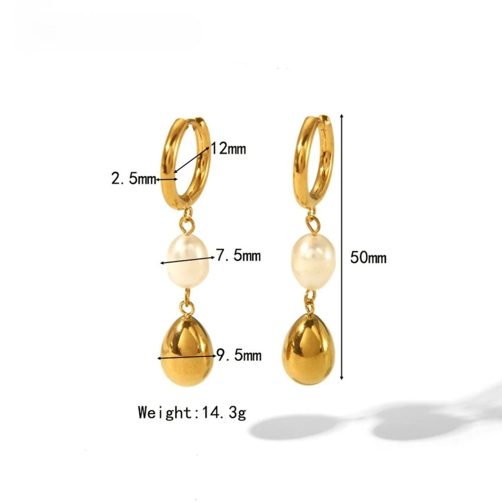 Pearl Drop Luxe Hoop Earrings