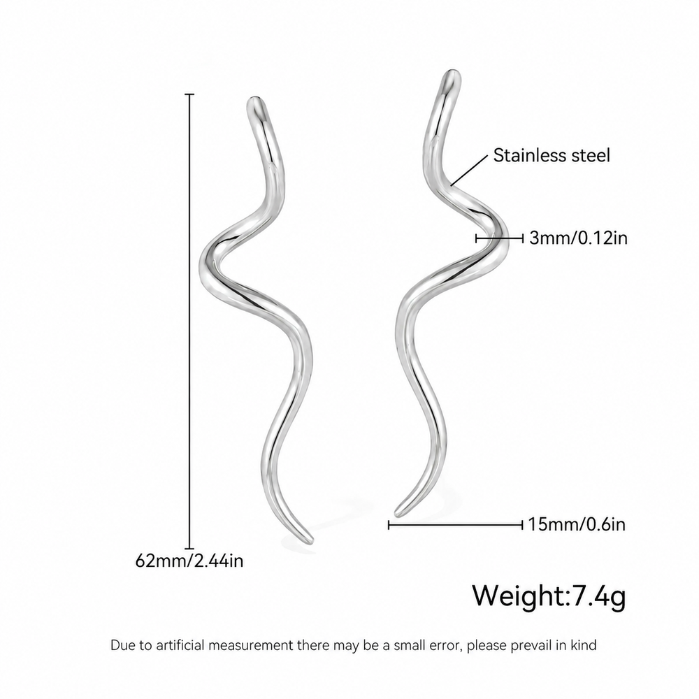 Silver Wave Earrings