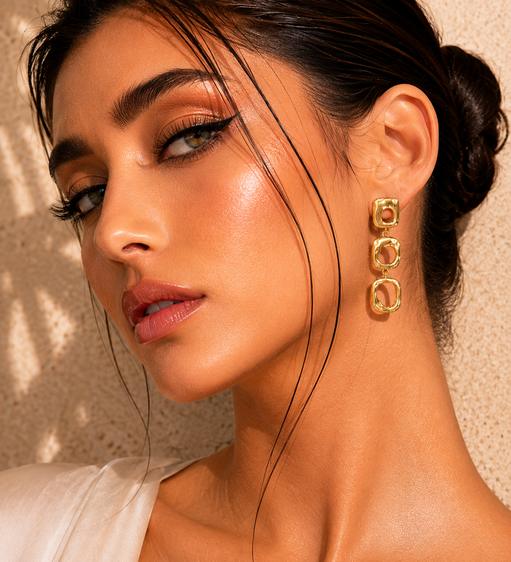Aurora Gold Link Earrings
