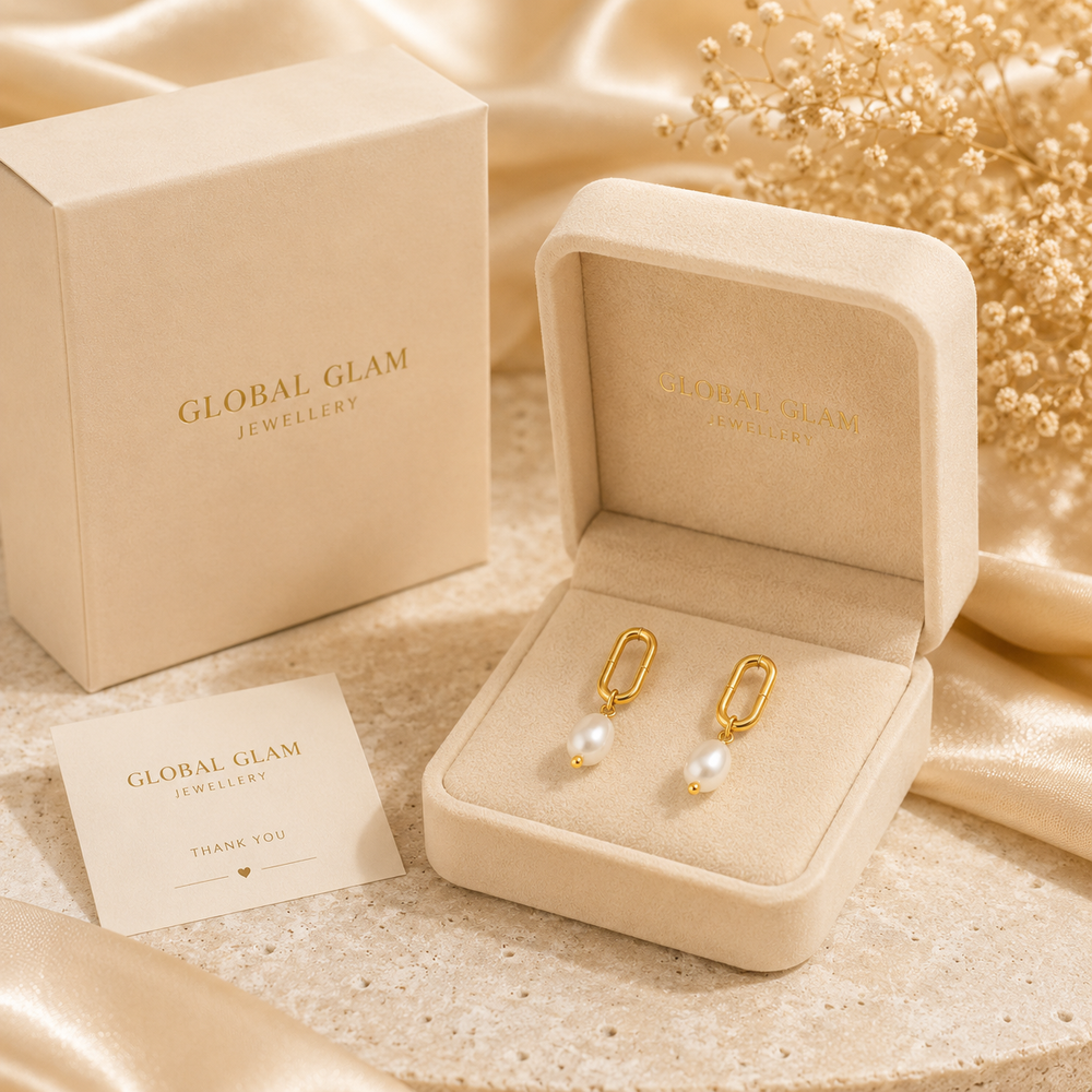 Pearl Link Drop Earrings