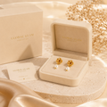 Golden Knot Pearl Earrings