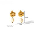 Golden Knot Pearl Earrings