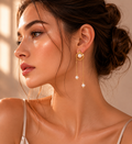 Pearl Halo Tassel Earrings