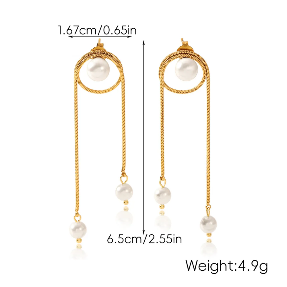 Pearl Halo Tassel Earrings