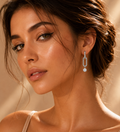 Silver Crystal Link Earrings