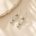 Silver Crystal Link Earrings