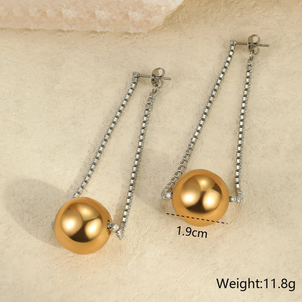 Diamond Bar Drop Earrings
