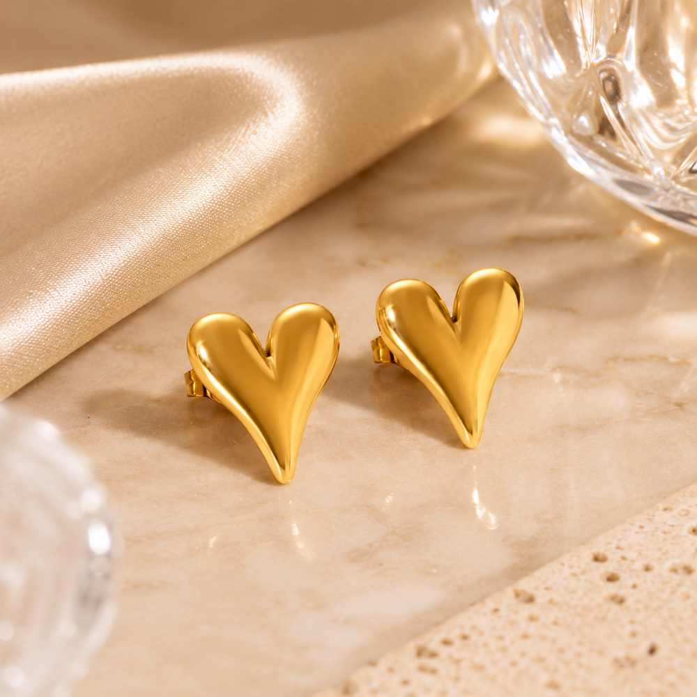 Aurelia Heart Stud Earrings