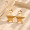 Celestial Double Star Statement Earrings